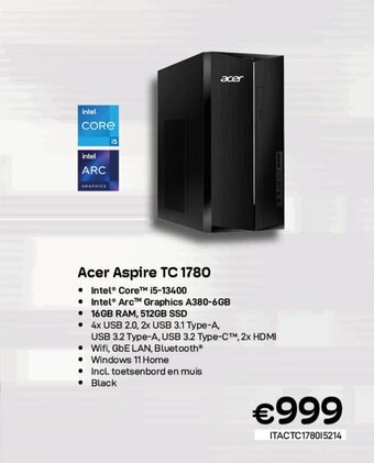 CompuDeals Acer Aspire TC 1780 aanbieding