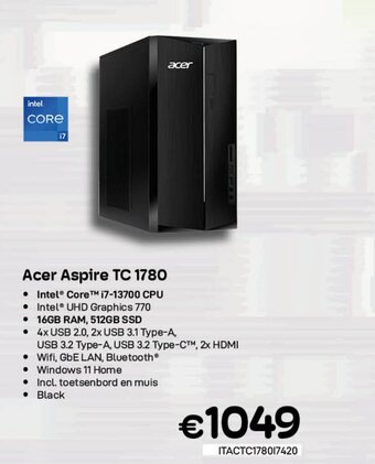 CompuDeals Acer Aspire TC 1780 aanbieding