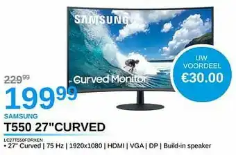 Derco Systems Samsung t550 27`` curved lc27t550fdrxen aanbieding