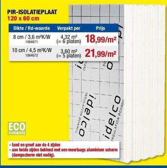 Hubo Pir-isolatieplaat 120 x 60 cm aanbieding