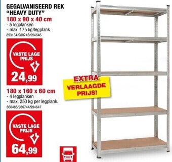 Hubo Gegalvaniseerd rek “heavy duty” 180 x 90 x 40 cm aanbieding