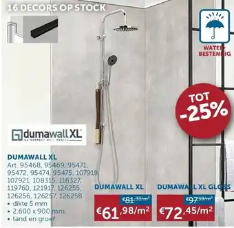 DUMAWALL XL • 2.600 x 900 mm tand en groef