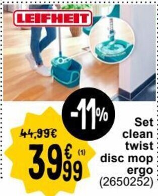 Cora Set clean twist disc mop ergo aanbieding