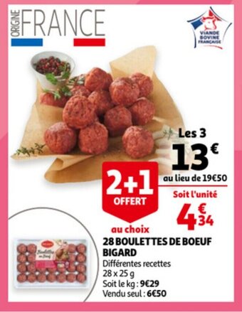Auchan 28 Boulettes De Boeuf Bigard aanbieding