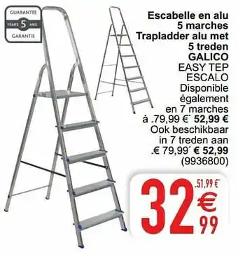 Cora Escabelle en alu 5 marches trapladder alu met 5 treden galico easy tep escalo aanbieding