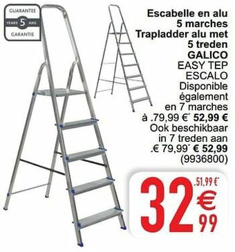 Cora Escabelle en alu 5 marches trapladder alu met 5 treden galico easy tep escalo aanbieding