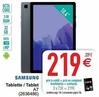 Cora Samsung tablette - tablet a7 aanbieding