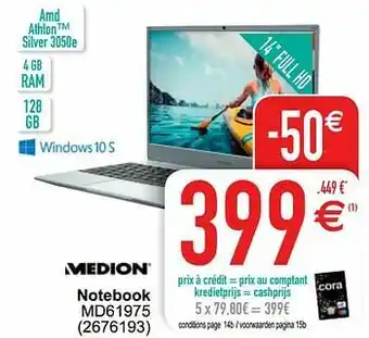 Cora Medion notebook md61975 aanbieding