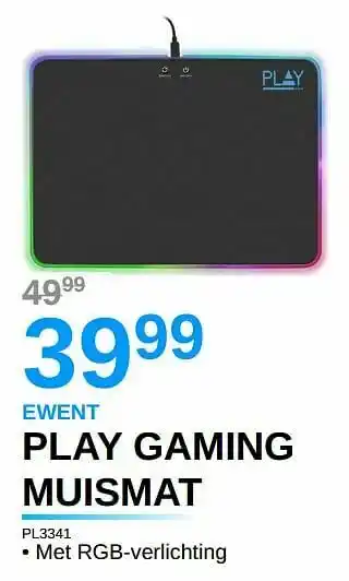 Derco Systems Ewent play gaming muismat pl3341 aanbieding