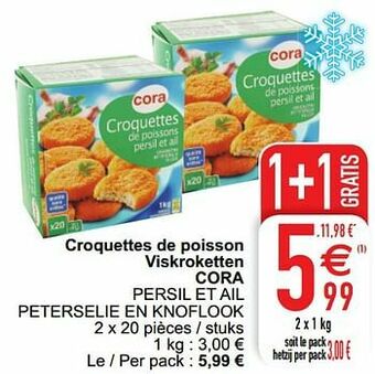 Cora Croquettes de poisson viskroketten cora persil et ail peterselie en knoflook aanbieding