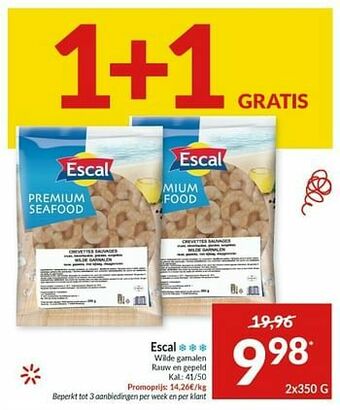 Intermarché Escal wilde garnalen rauw en gepeld aanbieding