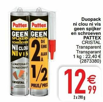 Cora Duopack ni clou ni vis geen spijker en schroeven pattex cristal aanbieding