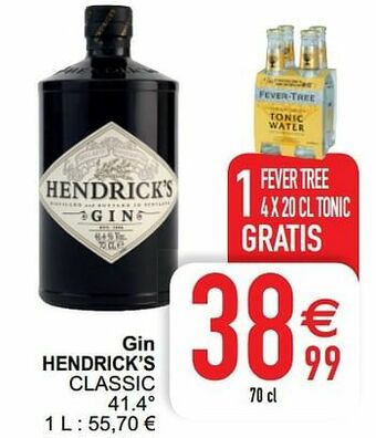 Cora Gin hendrick’s classic 41.4° aanbieding