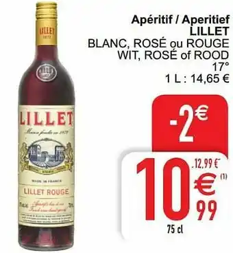 Cora Apéritif - aperitief lillet blanc, rosé ou rouge wit, rosé of rood 17° aanbieding