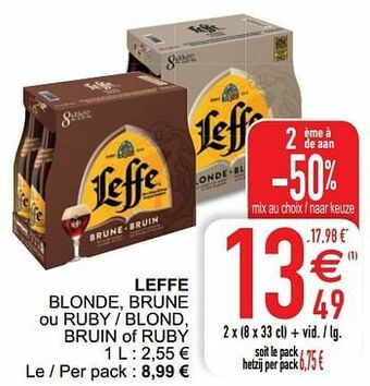 Cora Leffe blonde, brune ou ruby - blond, bruin of ruby aanbieding