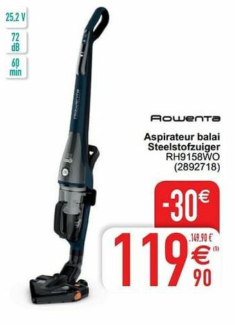 Cora Rowenta aspirateur balai steelstofzuiger rh9158wo aanbieding