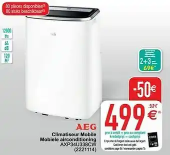 Aeg climatiseur mobile mobiele airconditioning axp34u338cw
