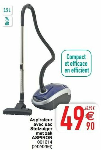 Cora Aspirateur avec sac stofzuiger met zak aspiron 001614 aanbieding