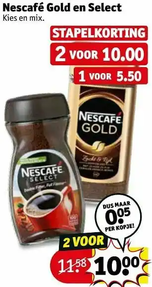 Kruidvat Nescafé gold en select aanbieding