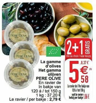 Cora La gamme d’olives het gamma olijven pere olive aanbieding