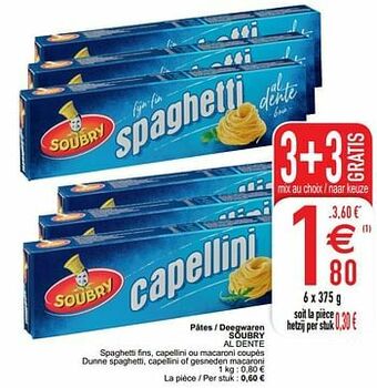 Cora Pâtes - deegwaren soubry al dente aanbieding