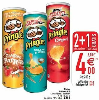Cora Chips pringles aanbieding