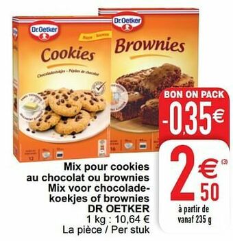 Cora Mix pour cookies au chocolat ou brownies mix voor chocoladekoekjes of brownies dr oetker aanbieding
