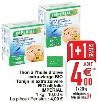 Cora Thon à l’huile d’olive extra-vierge bio tonijn in extra zuivere bio olijfolie imperial aanbieding