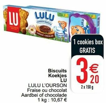 Cora Biscuits koekjes lu lulu l’ourson aanbieding