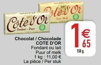 Cora Chocolat - chocolade cote d’or aanbieding