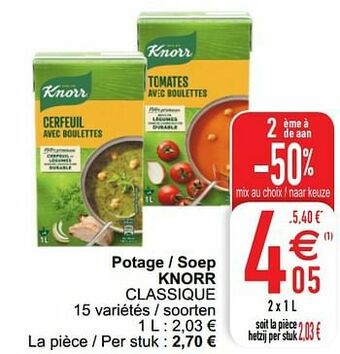 Cora Potage - soep knorr classique aanbieding