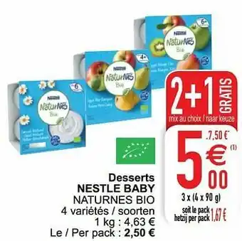 Cora Desserts nestle baby naturnes bio aanbieding
