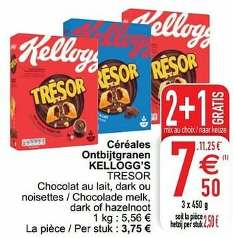 Cora Céréales ontbijtgranen kellogg’s tresor aanbieding
