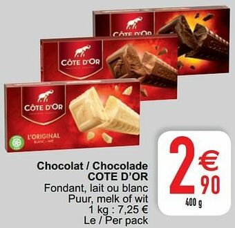 Cora Chocolat - chocolade cote d’or aanbieding