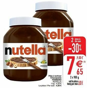 Cora Pâte à tartiner chocopasta ferrero nutella aanbieding