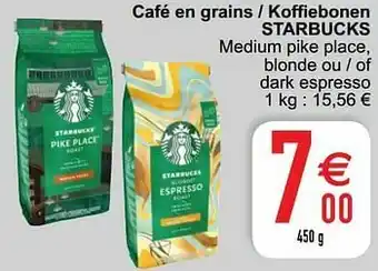 Cora Café en grains - koffiebonen starbucks aanbieding