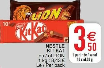 Cora Nestle kit kat ou - of lion aanbieding