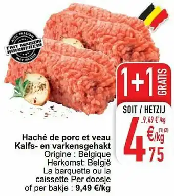 Cora Haché de porc et veau kalfs- en varkensgehakt aanbieding