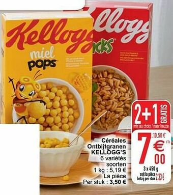 Cora Céréales ontbijtgranen kellogg’s aanbieding