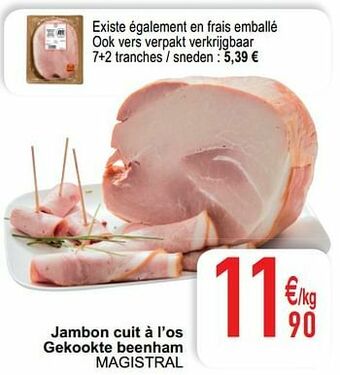 Jambon cuit à l’os gekookte beenham magistral