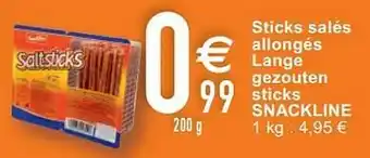 Sticks salés allongés lange gezouten sticks snackline