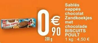Cora Sablés nappés chocolat zandkoekjes met chocolade biscuits poult aanbieding