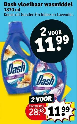 Kruidvat Dash vloeibaar wasmiddel aanbieding