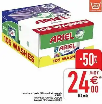 Cora Lessive en pods - wasmiddel in pods ariel professionnel color aanbieding