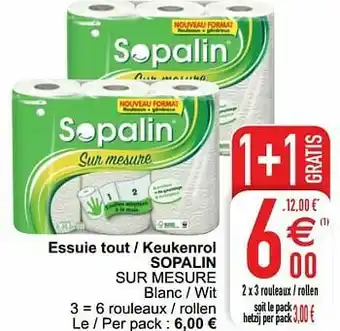 Cora Essuie tout - keukenrol sopalin sur mesure aanbieding