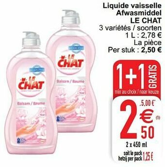 Cora Liquide vaisselle afwasmiddel le chat aanbieding