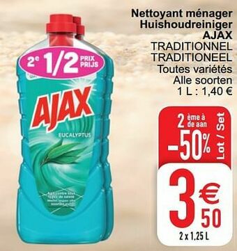 Cora Nettoyant ménager huishoudreiniger ajax traditionnel traditioneel aanbieding