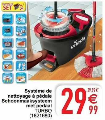 Cora Système de nettoyage à pédale schoonmaaksysteem met pedaal turbo aanbieding