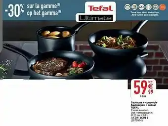 Cora Sauteuse + couvercle sauteerpan + deksel tefal aanbieding