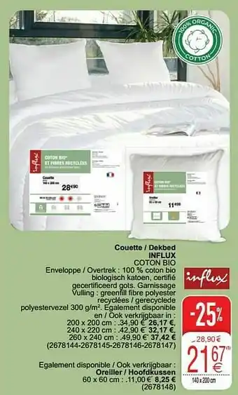 Cora Couette - dekbed influx coton bio aanbieding